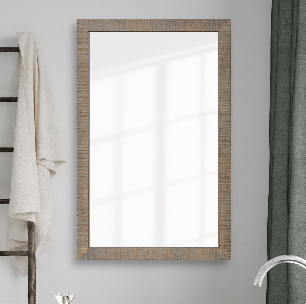 Huntington Framed Wall Mirror, Driftwood, 28"x48"
