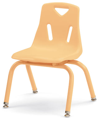 Berries Stacking Chair with Powder-Coated Legs - 12" Ht - Camel