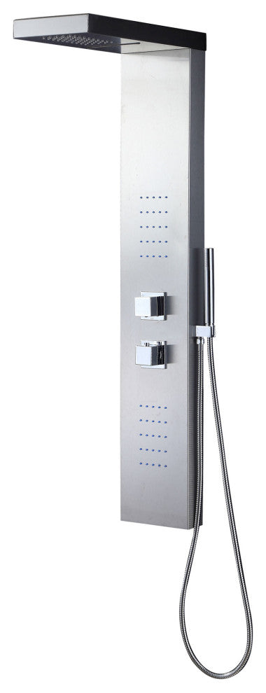 Luxier 48" Shower Panel System With Rainfall Waterfall Shower Head Hand Shower