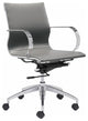 Gray Ergonomic Conference Room Low Back Rolling Office Chair