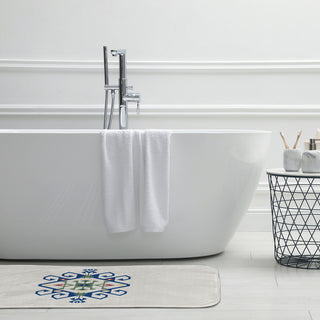 24" x 17" Southwest Medallion Bathmat, Dark Cobalt Blue