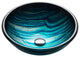 Nature Series 17" Round Blue Glass Vessel 19mm Bathroom Sink