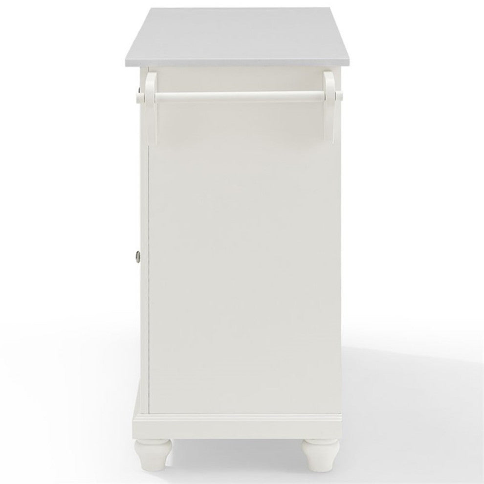 Crosley Furniture Cambridge Wood Granite Top Kitchen Island in White