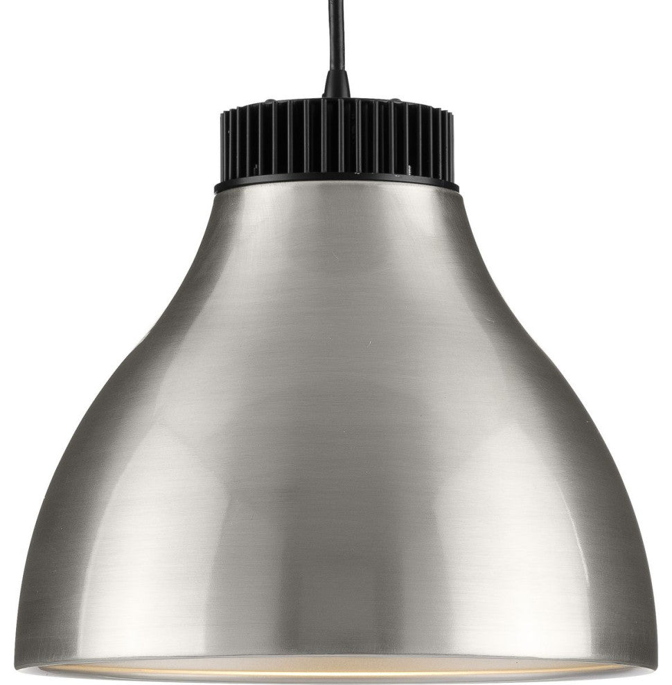 Radian LED Collection 10.6" 1-Light Brushed Nickel Satin Aluminum LED Pendant