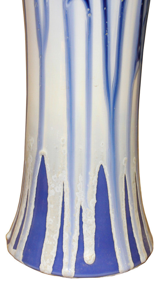 Purple White Glazed Porcelain Contemporary Narrow Mouth Tall Vase