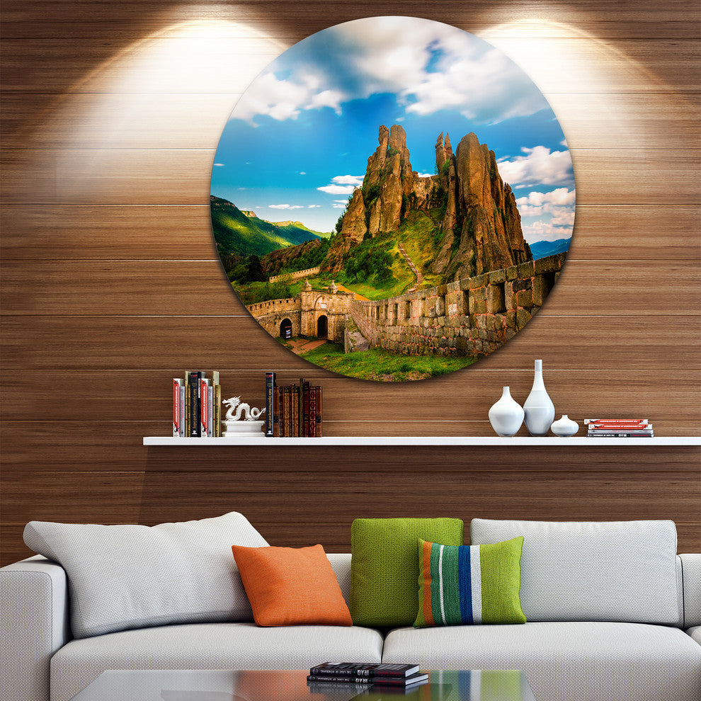 Belogradchik Fortress And Cliffs Bulgaria, Disc Metal Wall Art, 36"