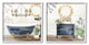 Chic Bathroom Interior Still Life Bathtub Sink Plants,24 x 24