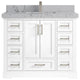 Boston 42 Single Sink Bath Vanity in White 2" Venatino Quartz