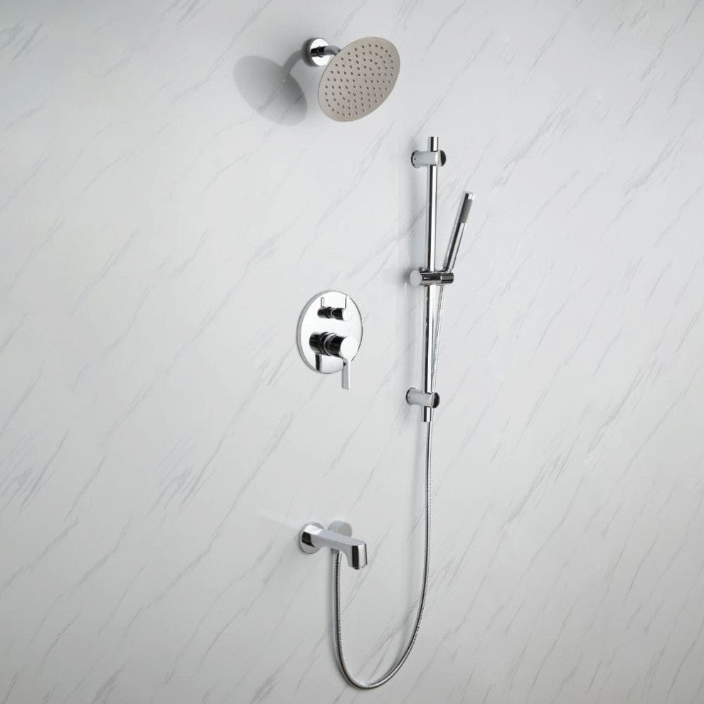 Luviah Set 8" Chrome Round Rain Shower and Handheld
