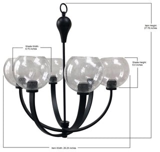 Orion 6-Light Transitional Chandelier, Matte Black