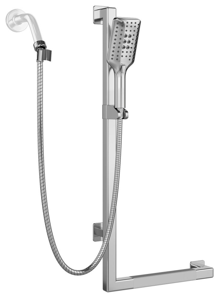 Seville Slide Bar With Handshower, 2.5 GPM, Chrome, Left