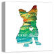 Designs Direct Creative Group Paint Silhouette Yorkie 20x20 Canvas Wall Art
