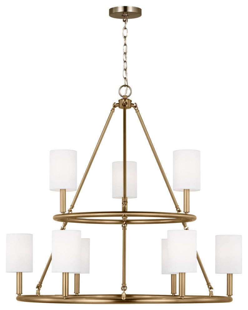 Egmont 9-Light Indoor Extra Large Chandelier, Satin Brass Gold
