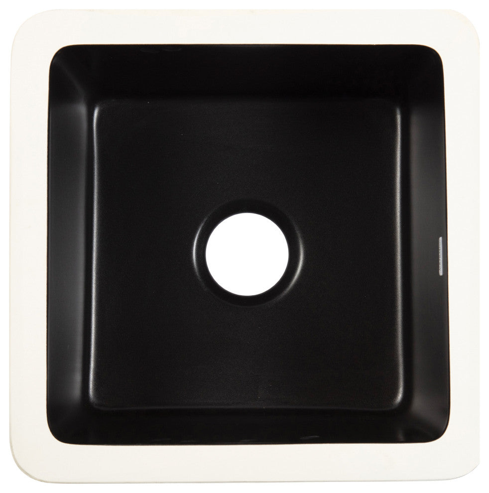 Eden Matte Black Fireclay 18" Single Bowl Undermount Kitchen Sink