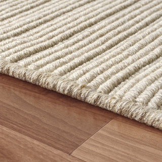 Beige Transitional Solid Handwoven New Zealand Wool Indoor Rug, 10' x 14'