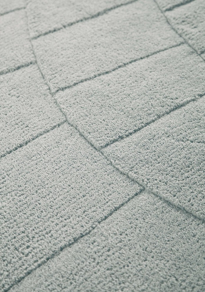 Hand Tufted Aqua Wool Area Rug