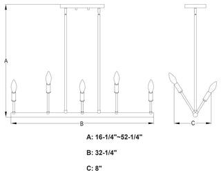 Warwick 10-Light Brass Contemporary Linear Light Fixture