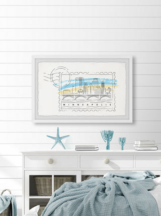 "Minneapolis Stamp" Framed Painting Print, 45x30