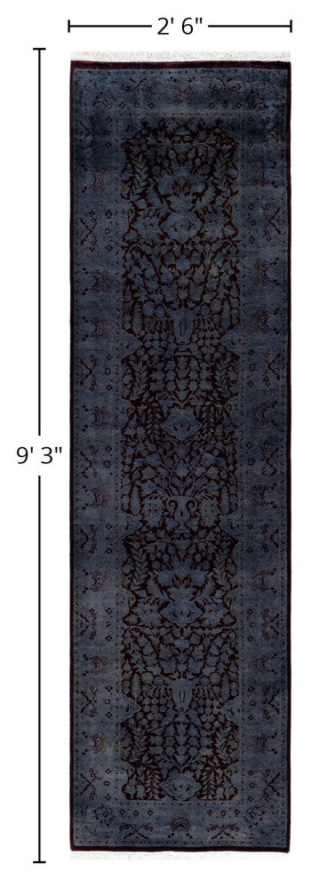Overdyed One-of-a-Kind Hand-Knotted Area Rug Gray, 2' 6" x 9' 3"
