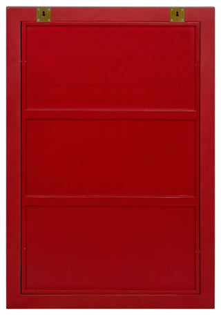 Elmwood Window Panel Style Mirror, Red