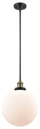 Beacon Mini Pendant, Black Antique Brass, Matte White