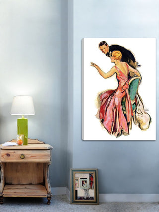 "Engaged Couple" Painting Print on Wrapped Canvas
