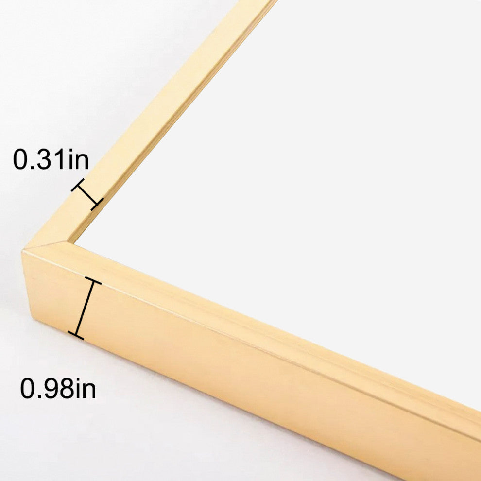 15.7x59" Rectangular Framed Wall Mounted Full Length Mirror, Gold