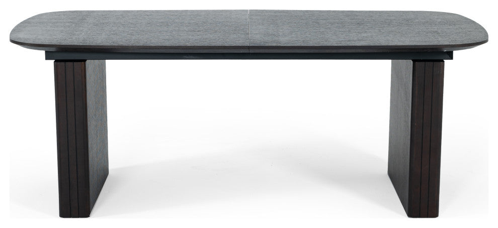 Modrest Calhoun Modern Smoked Oak Extendable Dining Table