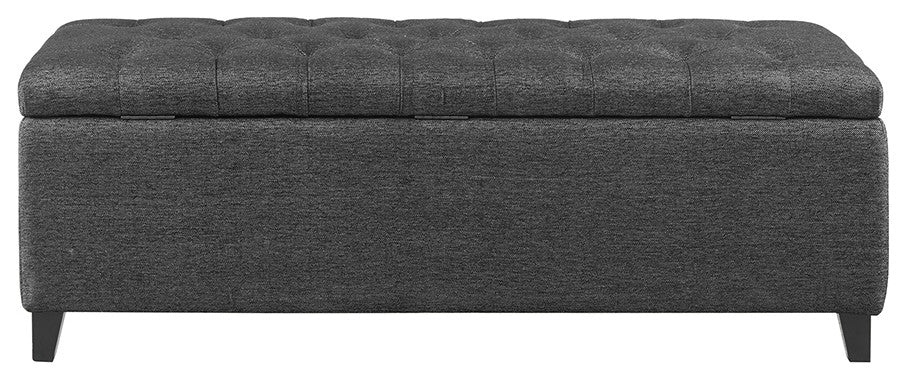 Madison Park Shandra Upholstered Soft Close Storage Bench, Charcoal Gray
