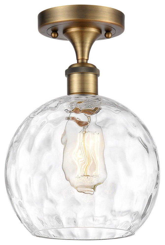 Innovations 516-1C-BB-G1215-8 1 Light Semi-Flush Mount, Brushed Brass