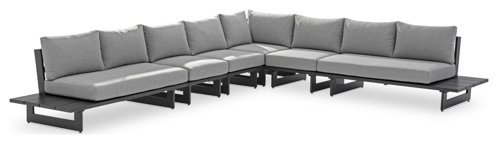 Maldives Grey Water Resistant Fabric Outdoor Patio Modular Sectional
