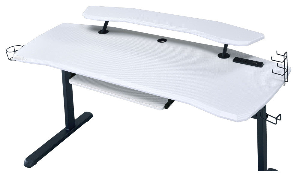 Acme Vildre Gaming Table With USB Port Black and White Finish