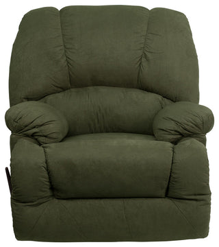 Contemporary Glacier Olive Microfiber Chaise Rocker Recliner