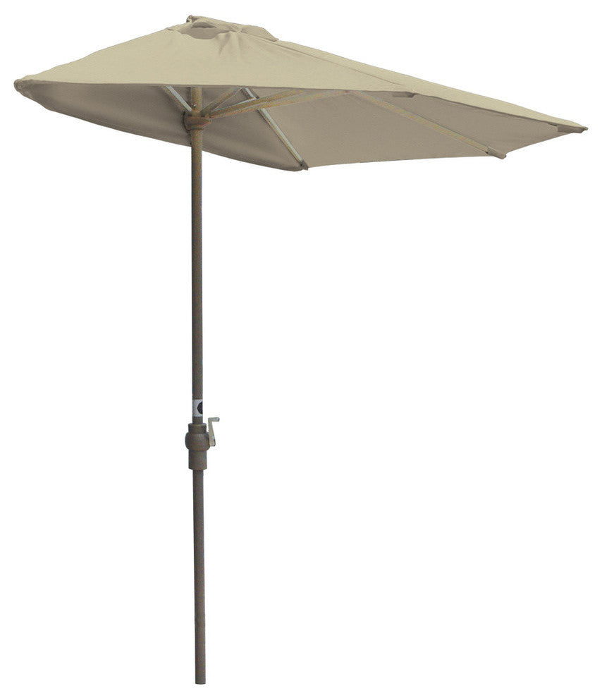 off-The-Wall Brella Half Umbrella, Antique Beige, 9', Olefin Fabric