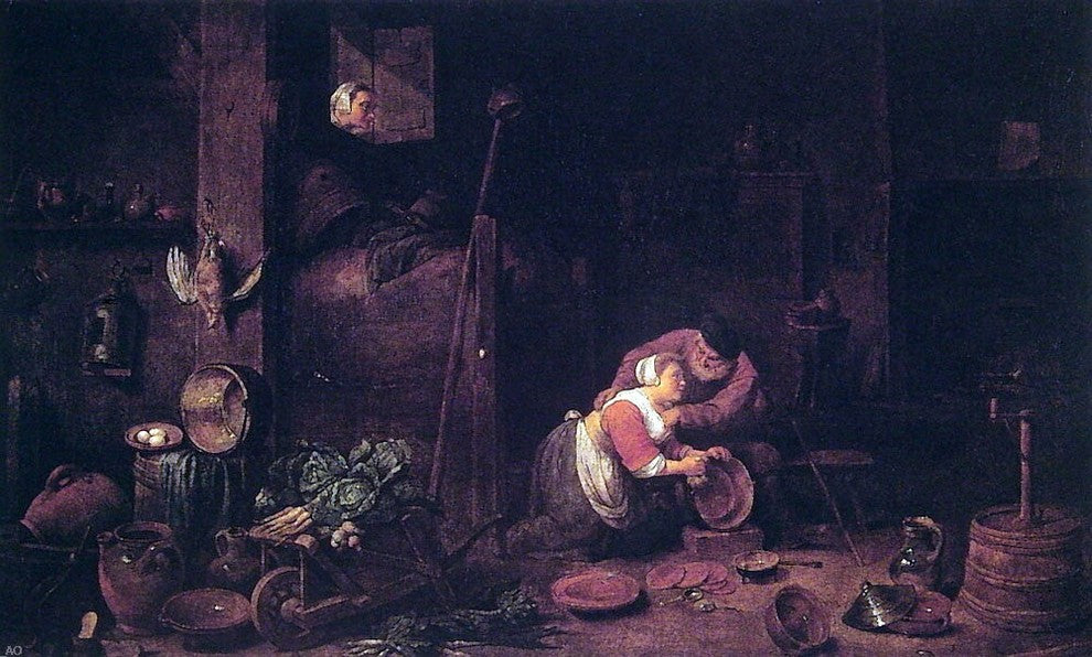 Ferdinand Georg Waldmuller Der Alte Und Die Kuchenmagd Gallery Wrapped Canvas