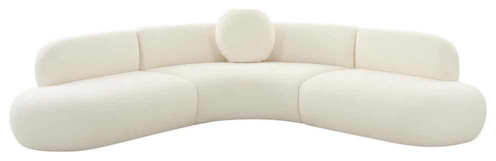 Broohah Cream Boucle Sectional Sofa