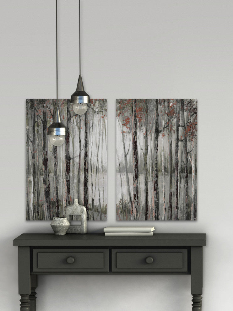 Dusky Autumn Lake Diptych, 80"x60"