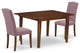 3Pc Dinette Set, Rectangular Table, Butterfly Leaf, Two Chairs, Mahogany