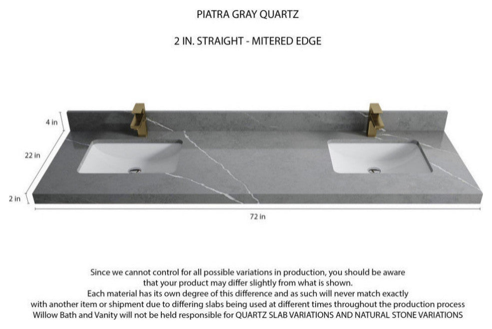 Sonoma 72 Double Sink Reeded Bath Vanity in Dark Forest Green 2" Piatra Gray