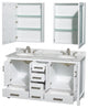 Wyndham WCS141460DWHCMUNOMED 60 Inch Double Bathroom Vanity in White