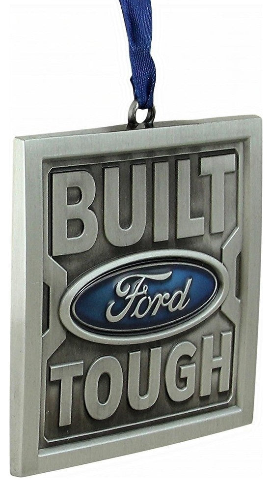 3" "Built Ford Tough" Nickel Plated Christmas Tree Ornament