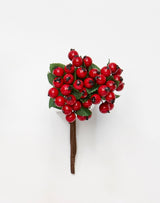 7" Red Weatherproof Berry Leaves Pick, Set of 6