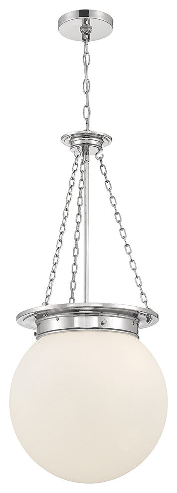 Manor 3-Light Pendant, Matte Black, Polished Nickel