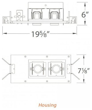 LED Precision Multiple Two-Light New Construction IC Rated Housing, 2700K Spot