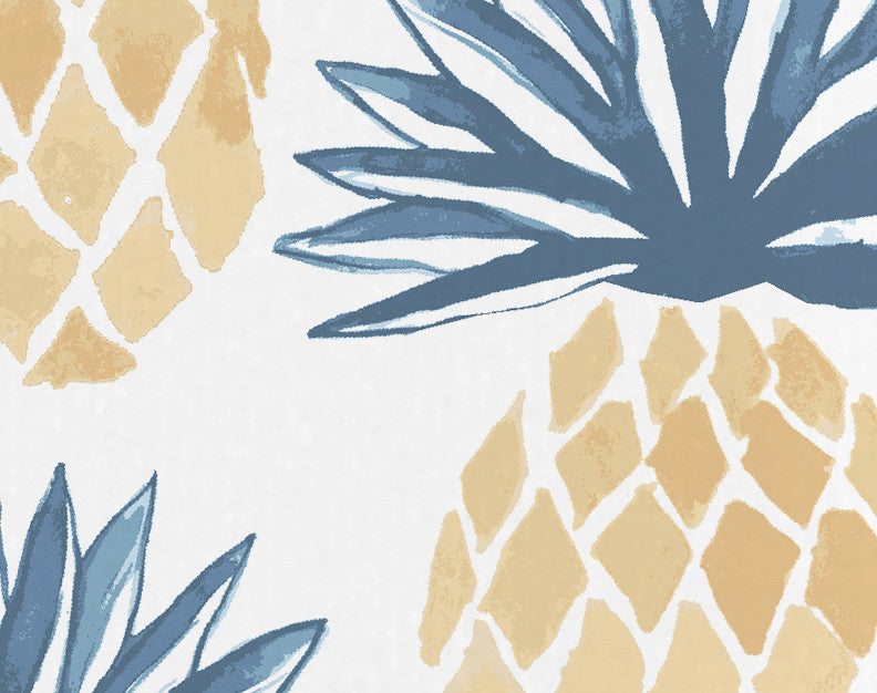 18"x30" Pineapple Stripes, Geometric Print Kitchen Towel, Blue