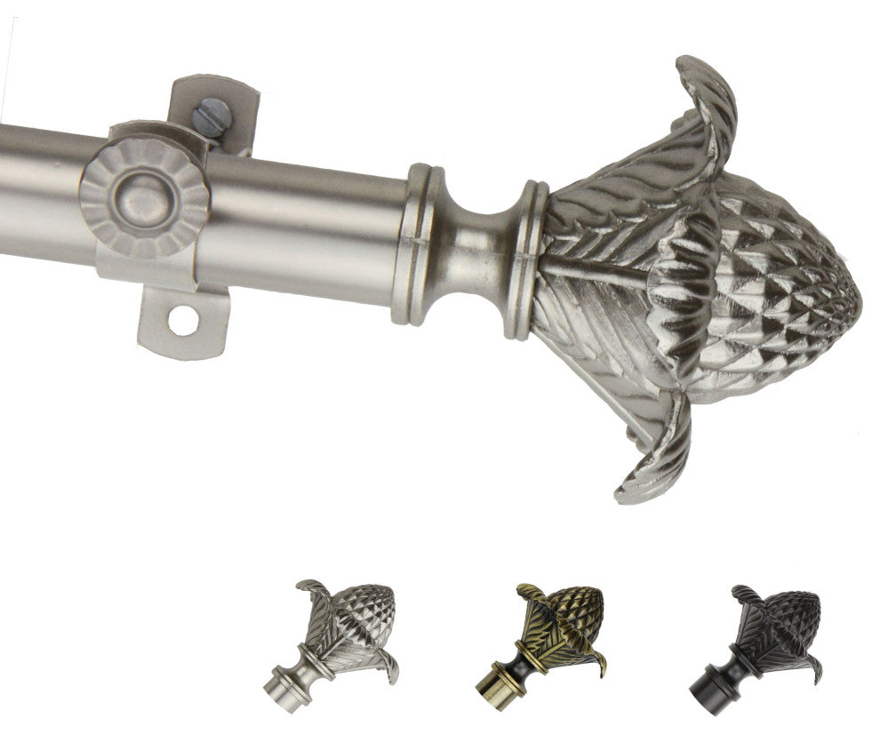 Victoria 13/16" Diameter Curtain Rod, Satin Nickel, 18-28"