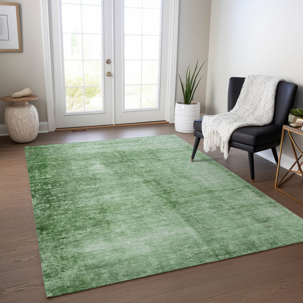 Machine Washable Indoor/Outdoor Chantille ACN1884 Green 3' x 5' Rug