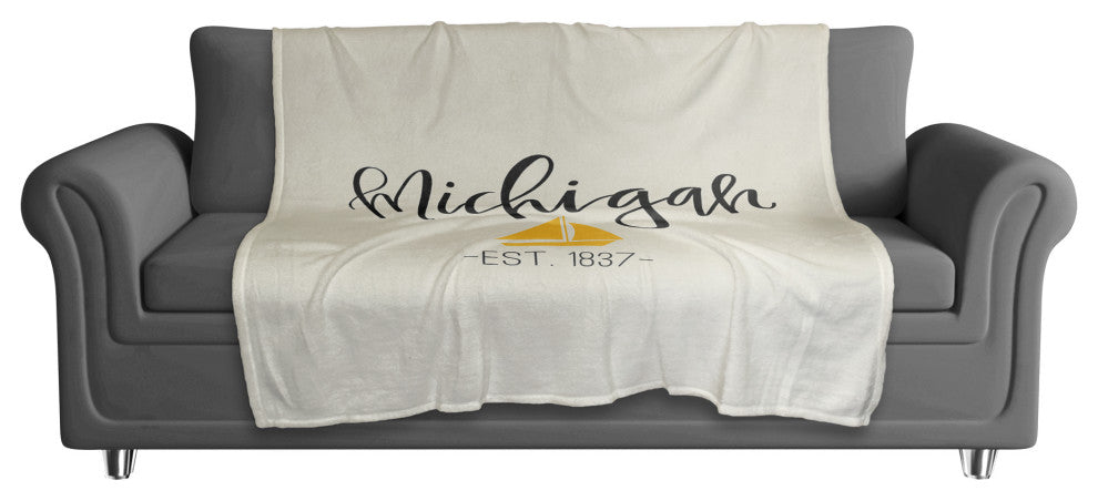 Michigan Established 50x60 Coral Fleece Blanket