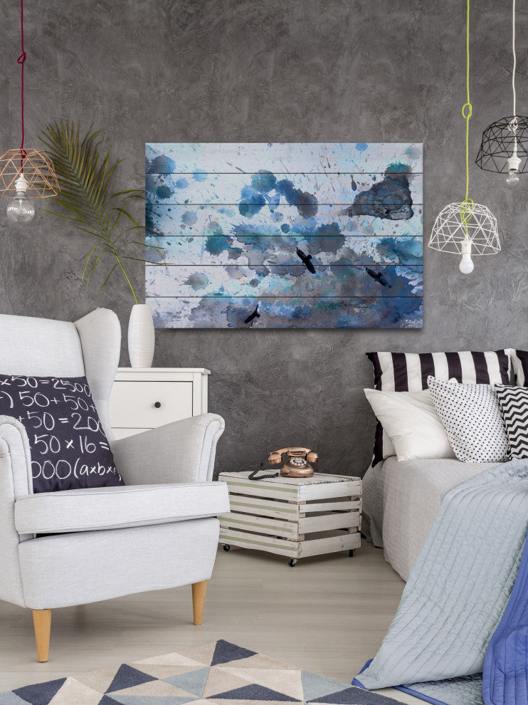 "Indian Wells" UV Ink Print on White Wood, 45"x30"