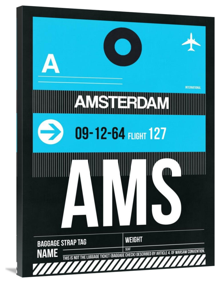 "AMS Amsterdam Luggage Tag 1" Fine Art Print